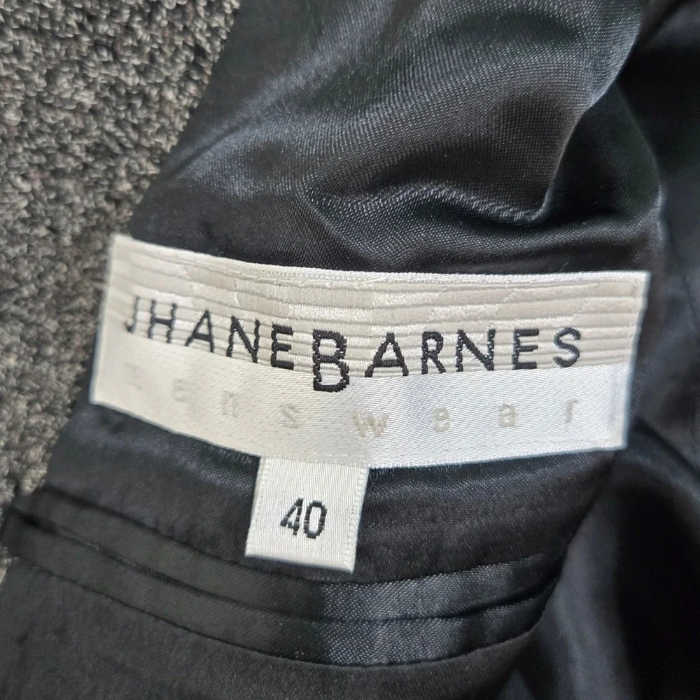 Vintage Jhane Barnes Mens Blazer 40 Gray Textured Tencel 3 Button Woven In Japan